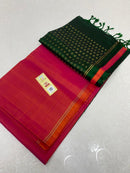 Plain Soft Silk Saree with Contrast Designer Pallu & Blouse