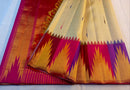 Half White Korvai Contrast Multi Color Temple Border with Body Butta Kanchipuram Silk Saree