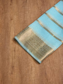 Blue Banarasi Kora Silk Saree