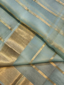 Pastel Blue Banarasi Kora Silk Saree