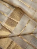 Half White Banarasi Kora Silk Saree