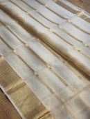 Half White Banarasi Kora Silk Saree