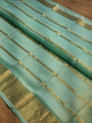 Sea Green Banarasi Kora Silk Saree
