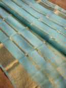 Blue Banarasi Kora Silk Saree