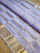 Lavender Banarasi Kora Silk Saree