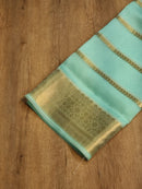 Sea Green Banarasi Kora Silk Saree
