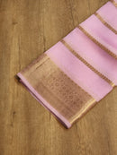 Pink Banarasi Kora Silk Saree