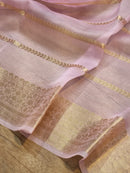 Pink Banarasi Kora Silk Saree