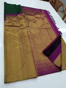 Green Majentha Korvai Raising Temple Border Kanchipuram Silk Saree