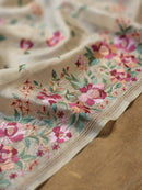 Pure Tussar Silk Embroidery floral jaal Saree with special tassels