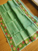 Catalogue - Organza Silk Sarees with CrossStitch Border Scalloped Edging Embroidery Work
