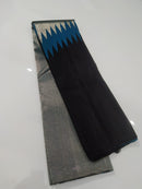 Black Blue Korvai Raising Temple Border Kanchipuram Silk Saree