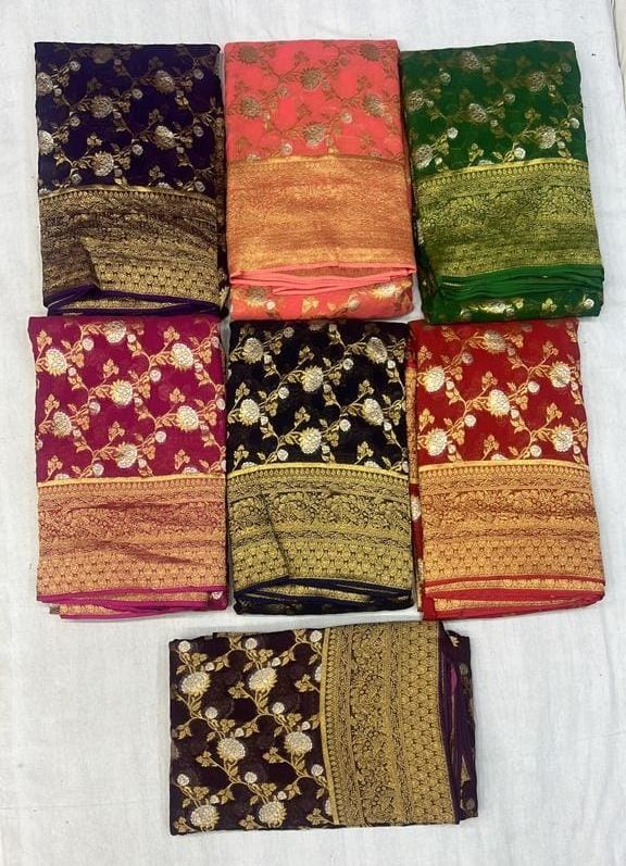 Designer Khaddi Georgette Sarees Collection