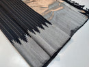 Balck Kanchipuram Silk Saree with Silver Zari Temple Border