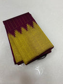 Maroon Kanchipuram Silk Saree with Golden Zari Temple Border