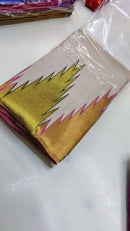 Half White Korvai Temple Border Pure Kanchipuram Silk Saree