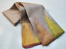 Half White Korvai Temple Border Pure Kanchipuram Silk Saree