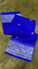 Royal Blue Khaddi Georgette Silk Saree