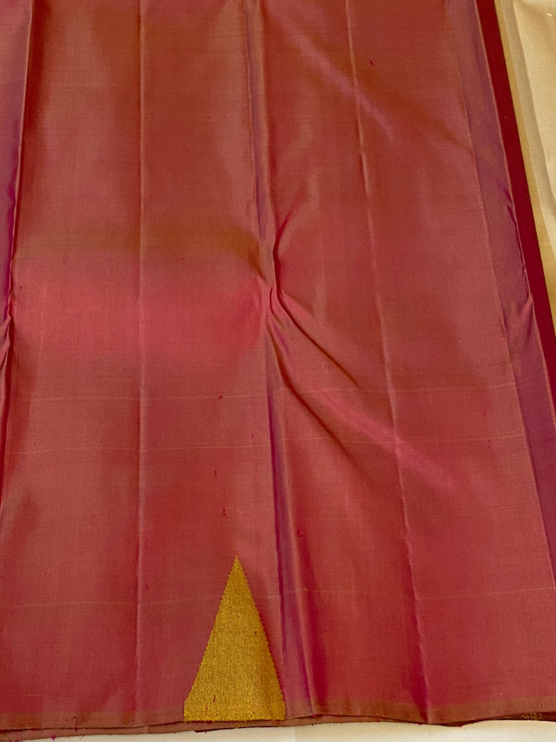 Half White Traditional 8 Kol Seepu Korvai Multicolor Temple Border Handloom Kanchipuram Silk Saree