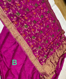 Satin Crepe Meenakari Weaving Sarees