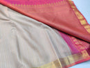 Half White Designer Kanchipuram Silk Saree