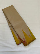 Half White Korvai Temple Border Kanchipuram Silk Saree