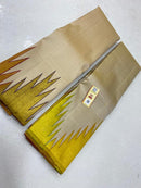 Half White Korvai Temple Border Pure Kanchipuram Silk Saree