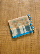 Sandal Blue Organza Saree with Embroidery work & Banarasi Style Border