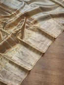 Handwoven Pure Double Tissue Silk Stripe Saree with Katan Silk