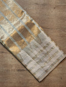 Handwoven Pure Double Tissue Silk Stripe Saree with Katan Silk