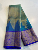 Celebrity Style Actress Rekha -  Pure Gold Zari Handloom Kanchipuram Tissue Silk Saree with Temple Border