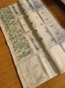 Catalogue - Organza Sarees with Meenakari Skirt Embroidery Work & Crochet Lace