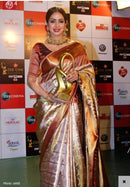 Celebrity Style - Actress Sridevi Inspired Exclusive Premium Quality Pure Zari Bridal Golden Kanchipuram Silk Saree