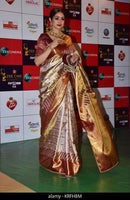 Celebrity Style - Actress Sridevi Inspired Exclusive Premium Quality Pure Zari Bridal Golden Kanchipuram Silk Saree