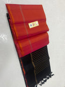 Dual Shade Orange Pink Plain Soft Silk Saree with Contrast Designer Pallu & Blouse