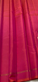 Dual Shade Pink Plain Soft Silk Saree