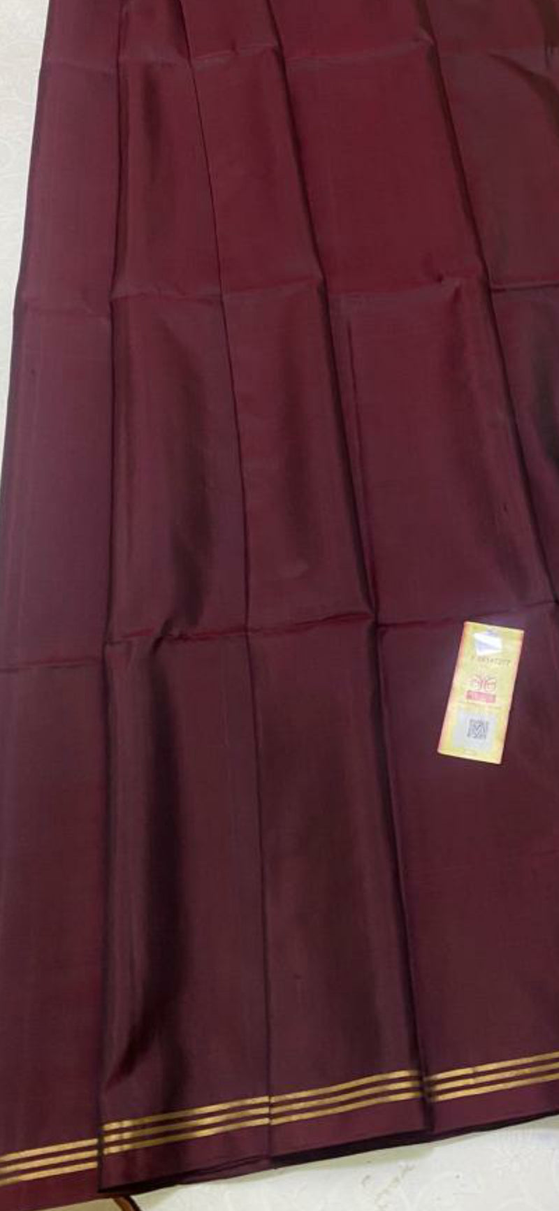 Maroon Plain Soft Silk Saree