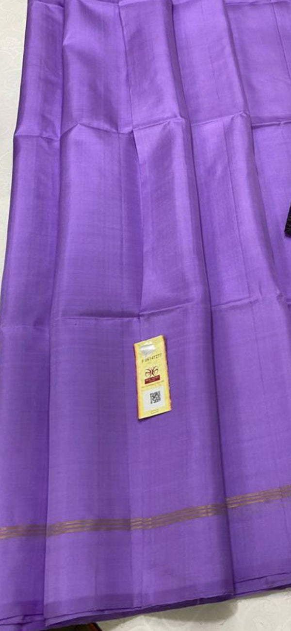 Lavender Plain Soft Silk Saree