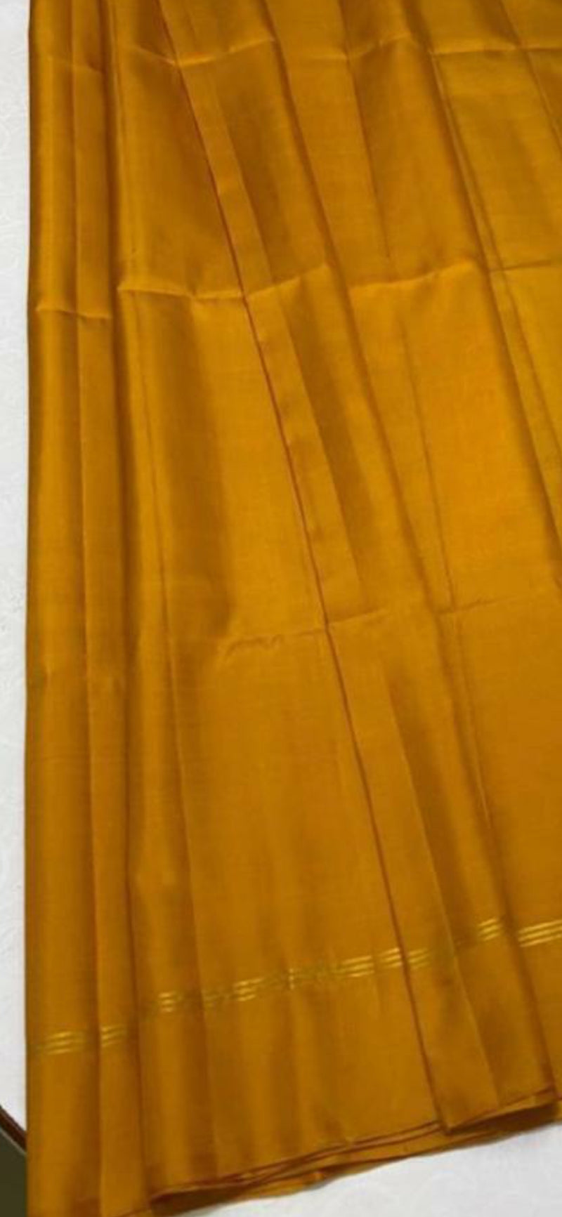 Mustard Yellow Plain Soft Silk Saree