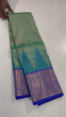 Celebrity Style Actress Rekha -  Pure Gold Zari Handloom Kanchipuram Tissue Silk Saree with Temple Border