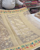 Pure Banarasi  Double Tissue Silk Paithani Border Buti Saree